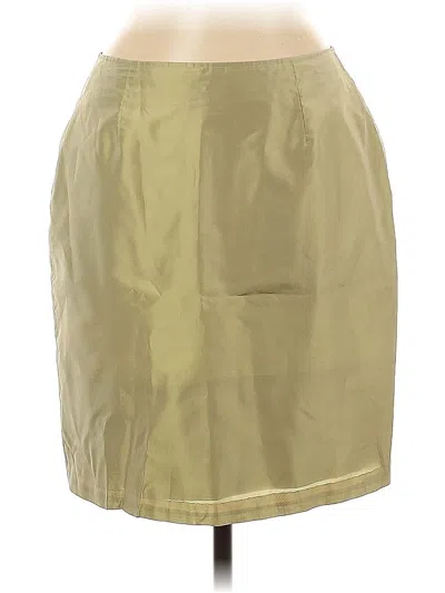 Pre-owned Assorted Brands Silk Skirt In Gold