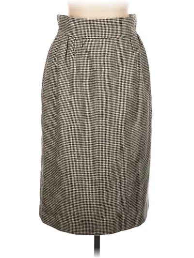 Pre-owned Assorted Brands Silk Skirt In Gray