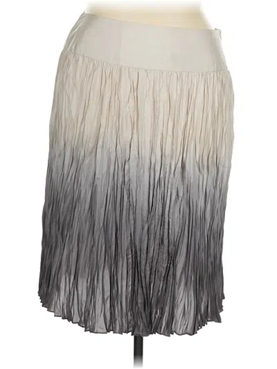 Pre-owned Assorted Brands Silk Skirt In Gray