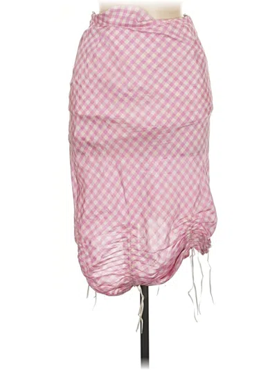 Pre-owned Assorted Brands Silk Skirt In Pink