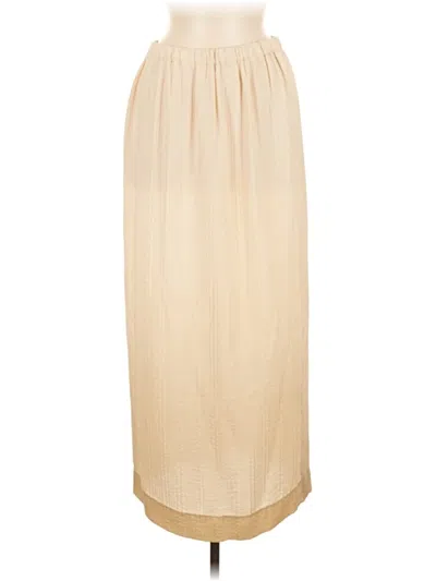 Pre-owned Assorted Brands Silk Skirt In White
