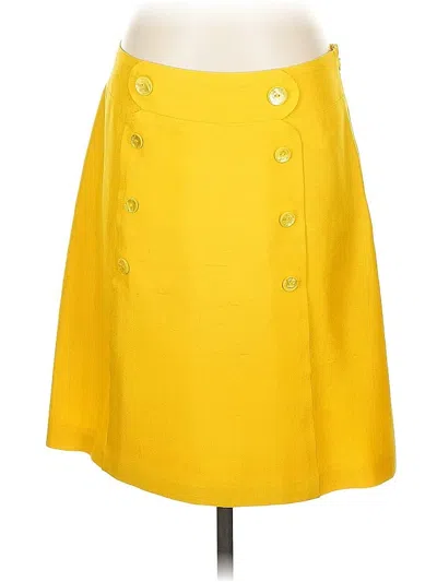 Pre-owned Assorted Brands Silk Skirt In Yellow