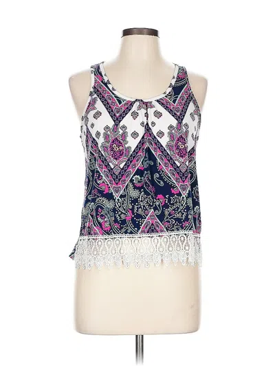 Pre-owned Assorted Brands Sleeveless Blouse In Blue