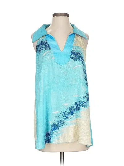 Pre-owned Assorted Brands Sleeveless Blouse In Blue