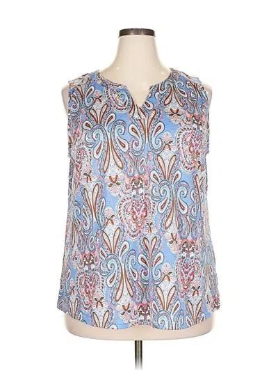 Pre-owned Assorted Brands Sleeveless Blouse In Blue
