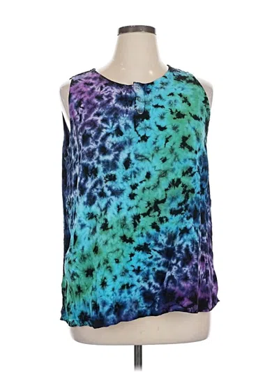 Pre-owned Assorted Brands Sleeveless Blouse In Blue