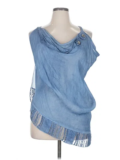 Pre-owned Assorted Brands Sleeveless Blouse In Blue