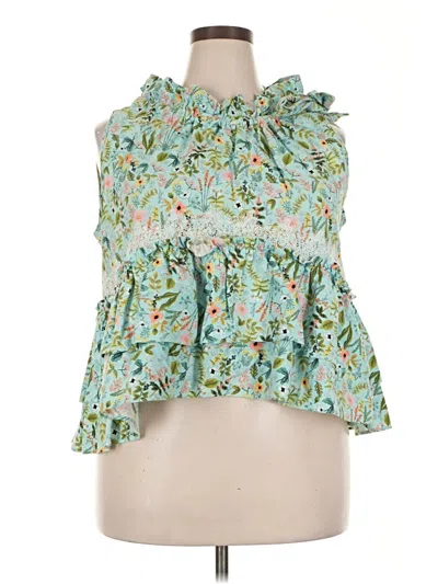 Pre-owned Assorted Brands Sleeveless Blouse In Blue