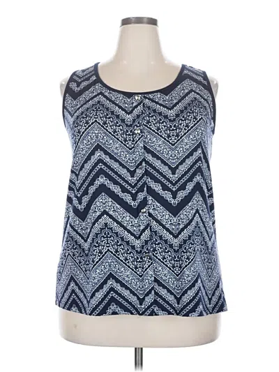 Pre-owned Assorted Brands Sleeveless Blouse In Blue