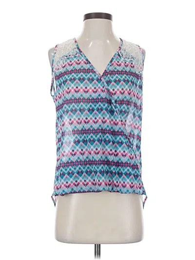 Pre-owned Assorted Brands Sleeveless Blouse In Blue