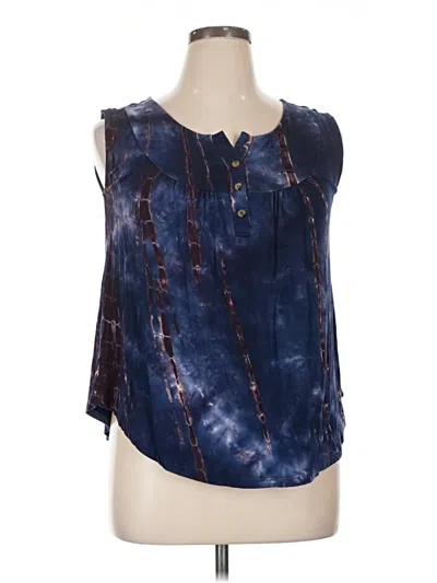 Pre-owned Assorted Brands Sleeveless Blouse In Blue