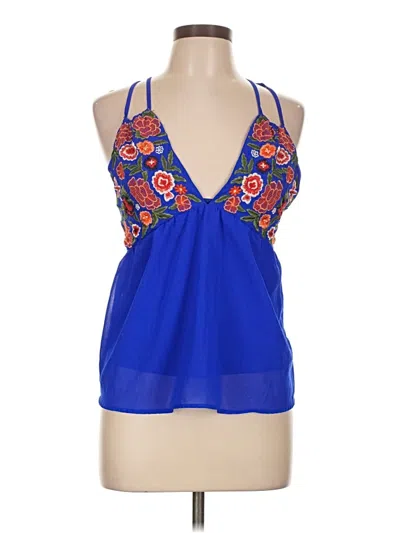 Pre-owned Assorted Brands Sleeveless Blouse In Blue