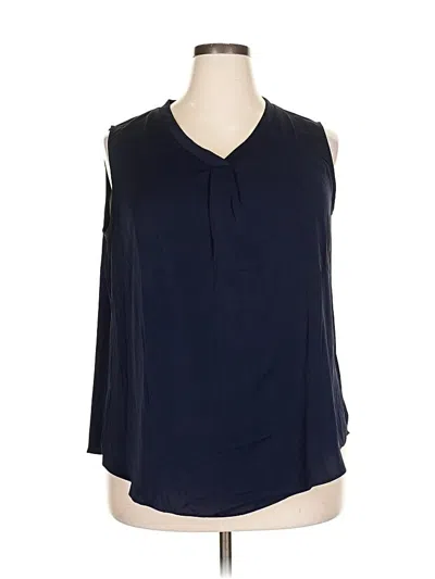 Pre-owned Assorted Brands Sleeveless Blouse In Blue