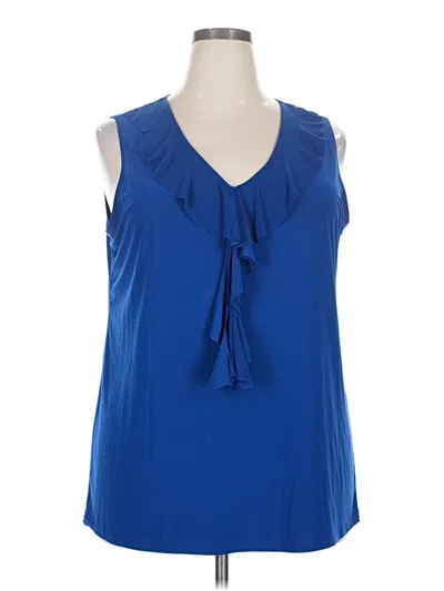 Pre-owned Assorted Brands Sleeveless Blouse In Blue