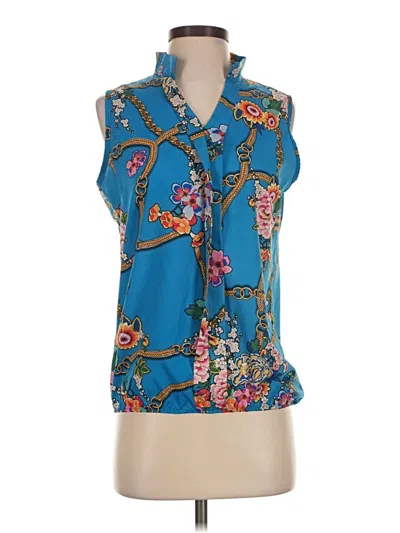 Pre-owned Assorted Brands Sleeveless Blouse In Blue