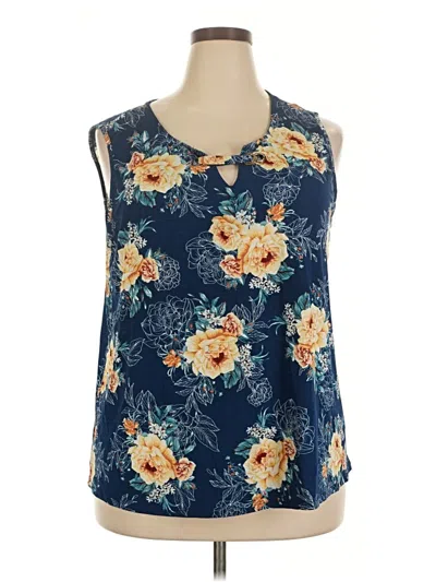 Pre-owned Assorted Brands Sleeveless Blouse In Blue