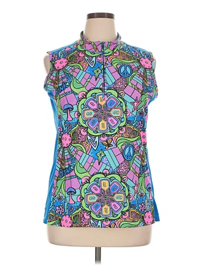 Pre-owned Assorted Brands Sleeveless Blouse In Blue