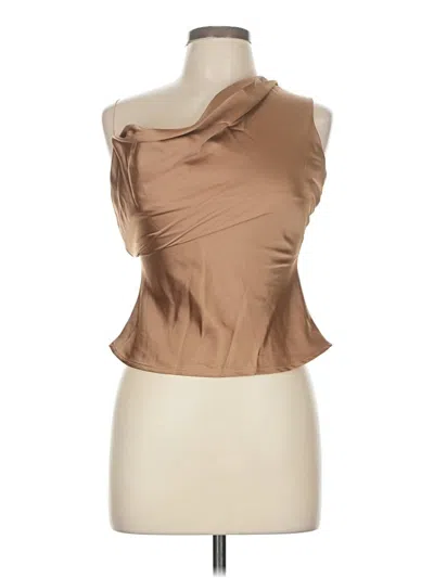 Pre-owned Assorted Brands Sleeveless Blouse In Brown