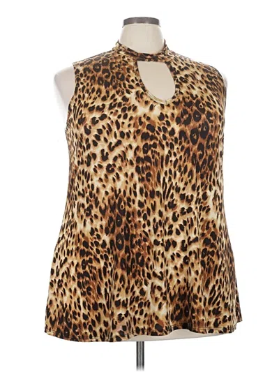 Pre-owned Assorted Brands Sleeveless Blouse In Brown