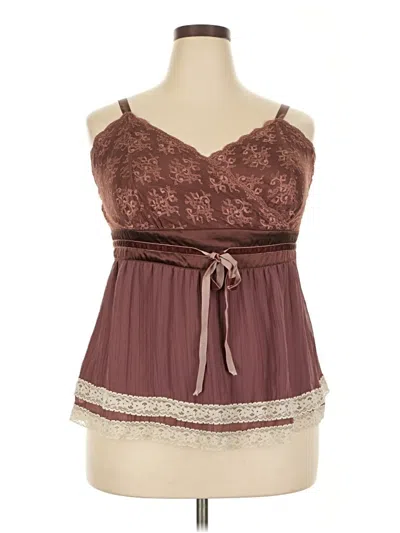 Pre-owned Assorted Brands Sleeveless Blouse In Brown