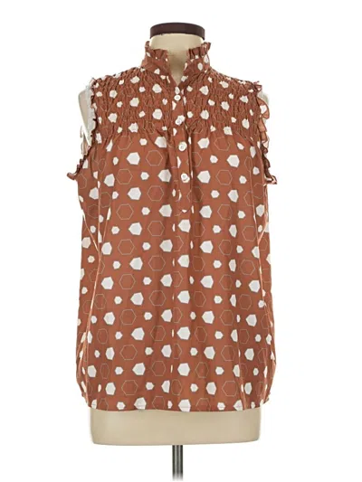 Pre-owned Assorted Brands Sleeveless Blouse In Brown