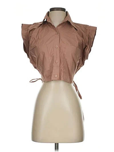 Pre-owned Assorted Brands Sleeveless Blouse In Brown