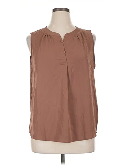 Pre-owned Assorted Brands Sleeveless Blouse In Brown
