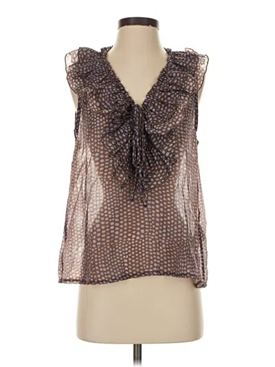 Pre-owned Assorted Brands Sleeveless Blouse In Brown