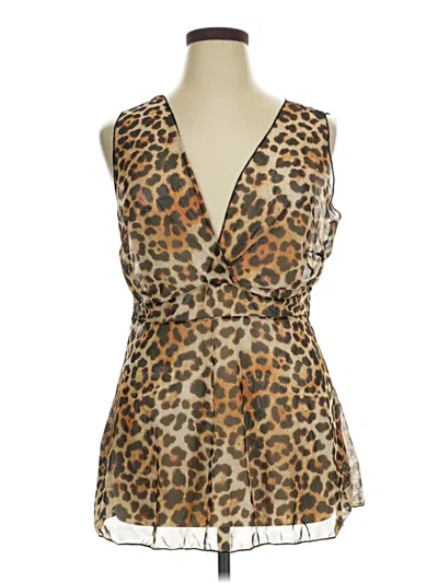 Pre-owned Assorted Brands Sleeveless Blouse In Brown