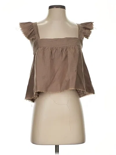 Pre-owned Assorted Brands Sleeveless Blouse In Brown
