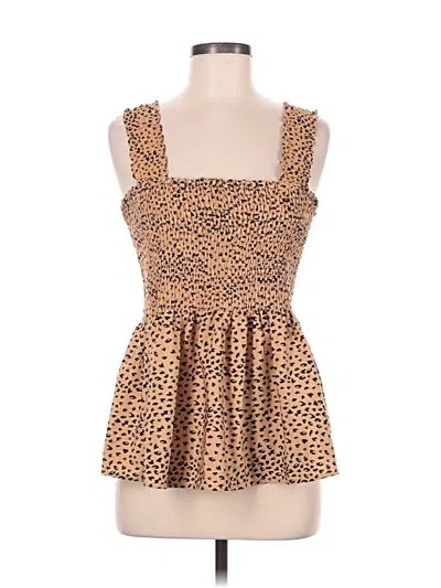 Pre-owned Assorted Brands Sleeveless Blouse In Brown
