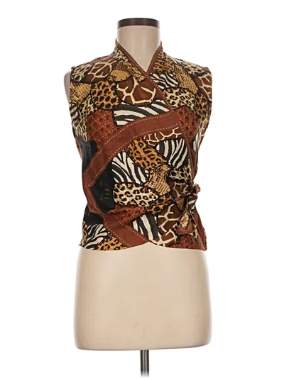 Pre-owned Assorted Brands Sleeveless Blouse In Brown