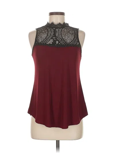 Pre-owned Assorted Brands Sleeveless Blouse In Burgundy