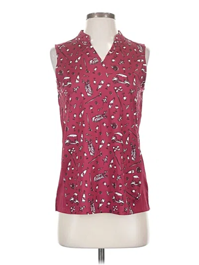 Pre-owned Assorted Brands Sleeveless Blouse In Burgundy
