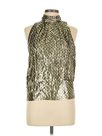 Pre-owned Assorted Brands Sleeveless Blouse In Gold