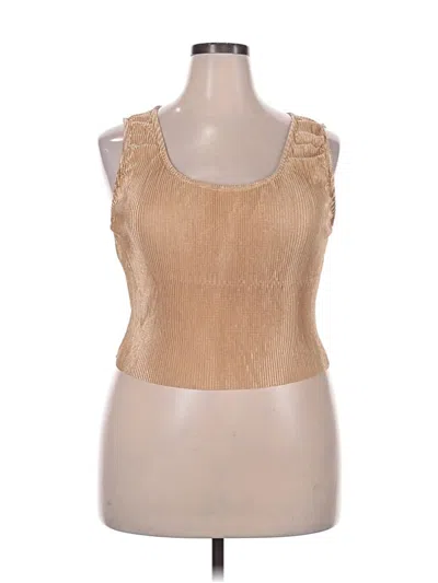 Pre-owned Assorted Brands Sleeveless Blouse In Gold