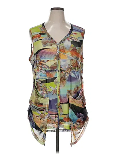 Pre-owned Assorted Brands Sleeveless Blouse In Green