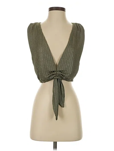 Pre-owned Assorted Brands Sleeveless Blouse In Green