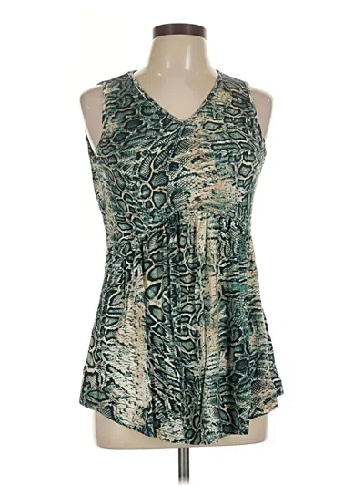 Pre-owned Assorted Brands Sleeveless Blouse In Green