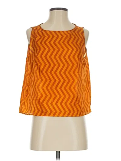 Pre-owned Assorted Brands Sleeveless Blouse In Orange
