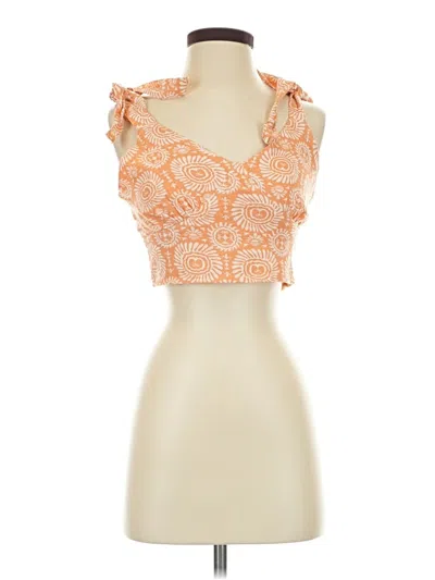 Pre-owned Assorted Brands Sleeveless Blouse In Orange
