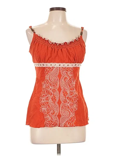Pre-owned Assorted Brands Sleeveless Blouse In Orange