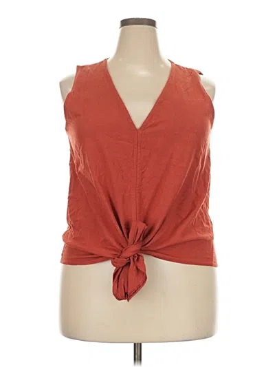 Pre-owned Assorted Brands Sleeveless Blouse In Orange
