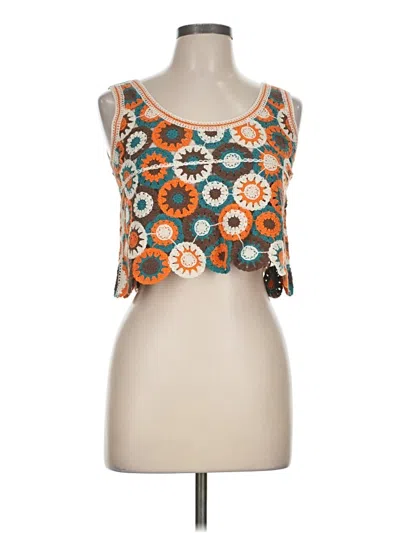 Pre-owned Assorted Brands Sleeveless Blouse In Orange