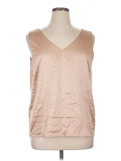 Pre-owned Assorted Brands Sleeveless Blouse In Tan