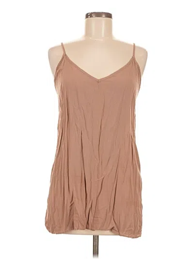 Pre-owned Assorted Brands Sleeveless Blouse In Tan