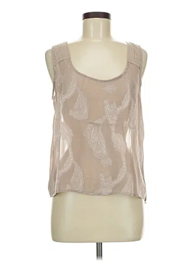 Pre-owned Assorted Brands Sleeveless Blouse In Tan
