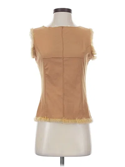Pre-owned Assorted Brands Sleeveless Blouse In Tan