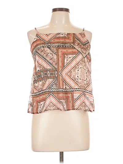 Pre-owned Assorted Brands Sleeveless Blouse In Tan
