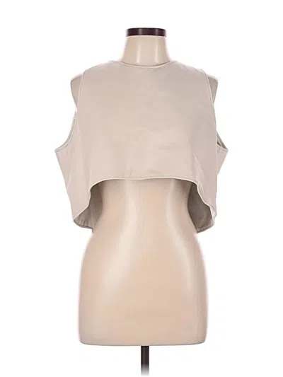 Pre-owned Assorted Brands Sleeveless Blouse In Tan